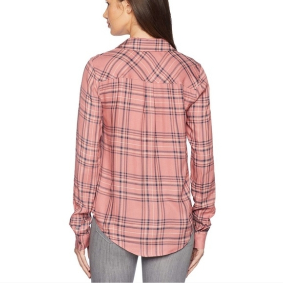 NEW- PAIGE MYA Shirt Fox glove Plaid in Old Rose - Picture 2 of 7